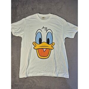 Disney Donald Duck Comfort Colors White Graphic T-Shirt Womens Large Heavyweight